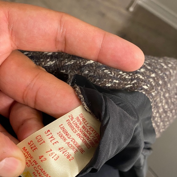 Vintage Double breasted men’s blazer tweed in a brown, black and white colour - Picture 7 of 8